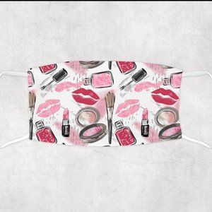 Womens Red Lipstick Fashion Makeup Custom Face Mask